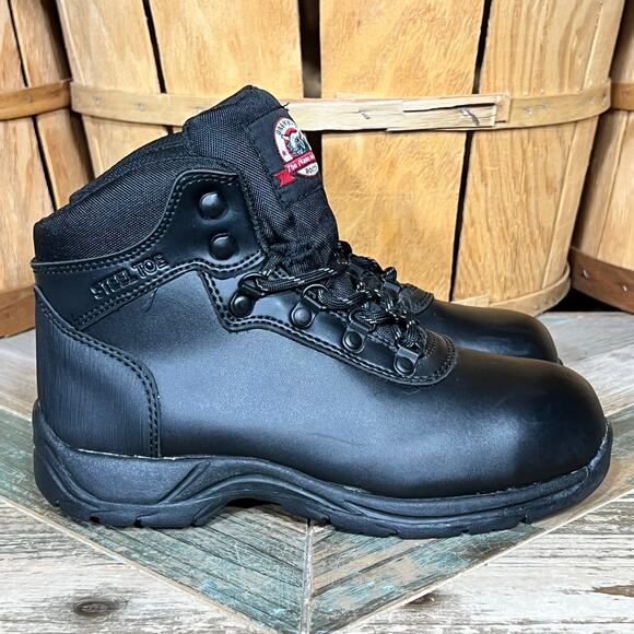 Brahma Citrus USA Black Leather Steel Toe Safety Work Boots Womens Size 6 - Picture 1 of 11